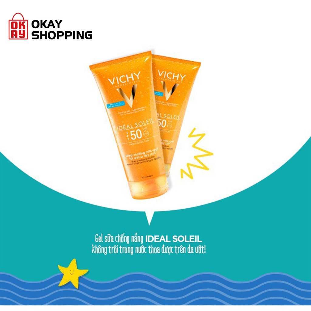 Kem Chống Nắng Toàn Thân Dạng Gel Sữa Không Nhờn Rít SPF 50 Chống Tia UVA & UVB Vichy Ideal Soleil Body Milk Gel 200ml | BigBuy360 - bigbuy360.vn