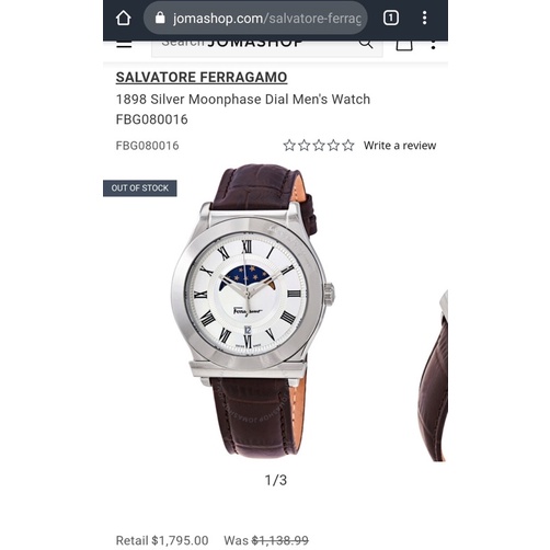 Đồng hồ nam SalvatoreFerragamo 1898 for Men’s Watch - bản moon phase lịch lãm-swiss made