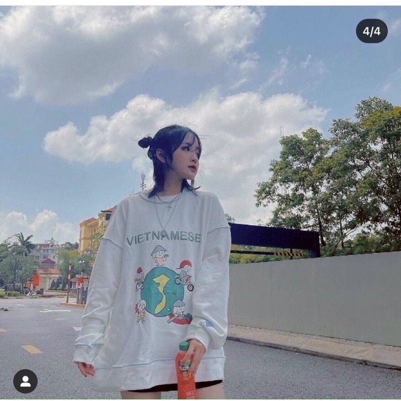 Áo Sweater Form Rộng Vietnamese Nam Nữ Chất Nỉ Cotton