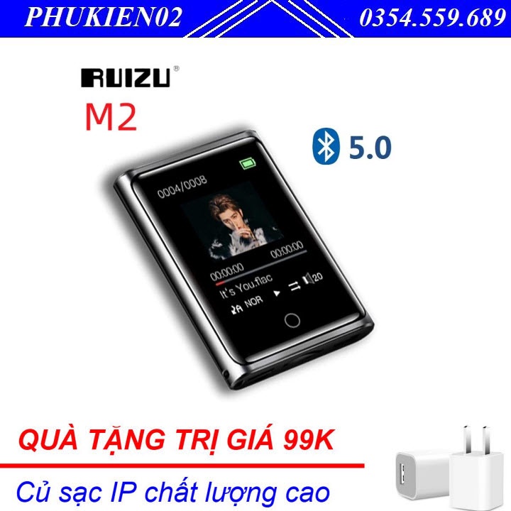 (Quà tặng 99k) Máy Nghe Nhạc MP3 Màn Hình Cảm Ứng Bluetooth Ruizu M2 Bộ Nhớ Trong 8GB - Hàng Chính Hãng