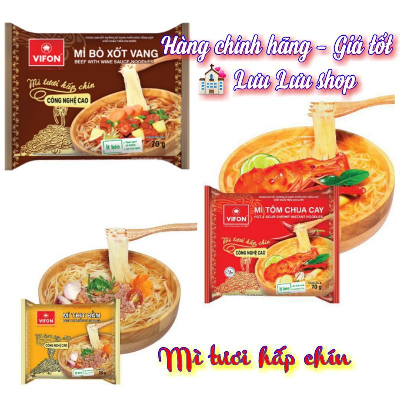 (NEW ITEM) Mì tươi hấp chín Vifon vị thịt bằm/ tôm chua cay gói 70gr | BigBuy360 - bigbuy360.vn