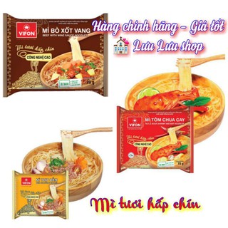 Mì tươi hấp chín Vifon vị thịt bằm/ tôm chua cay gói 70gr