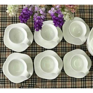 Bộ 6 tách trà kèm đĩa sứ hoa mai
