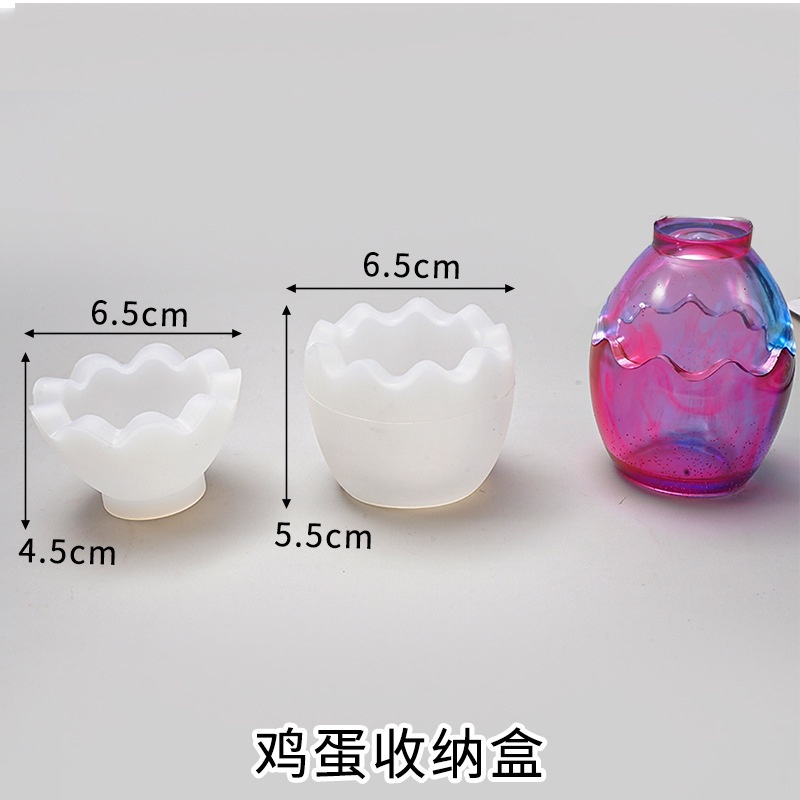 DIY Khuôn nhựa pha lê tự làm Hộp lưu trữ có nắp Bể chứa nhựa để bàn Trang trí có sọc