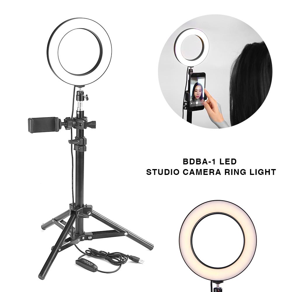 Gậy tripod đỡ điện thoại + vòng đèn 16cm tiện dụng khi quay phim/chụp ảnh