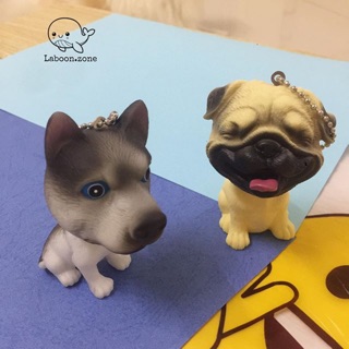 Móc chìa khoá Pug, Husky siêu ngáo