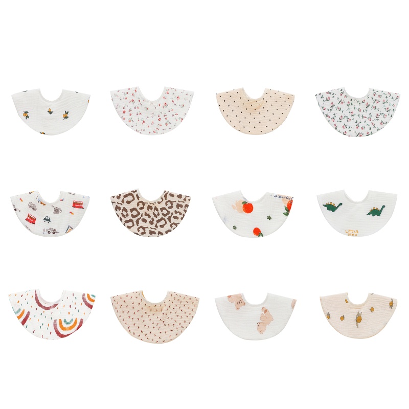 Yếm Ăn Cho Bé Có Thể Xoay 360 Độ° Yếm Ăn Cotton Mềm Mại Có Thể Xoay Vòng Cho Bé Sơ Sinh