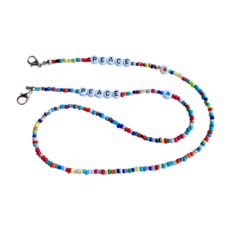 Dây Giữ Mắt Kính / Vòng cổ / Khuyên Tai Chống Trượt In Chữ Nhiều Màu Sắc