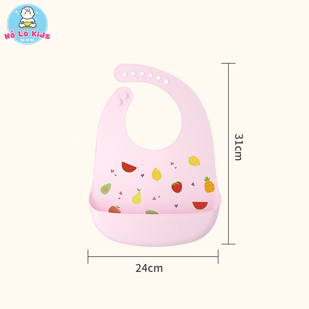 Yếm ăn dặm cho bé silicon có máng chống thấm hình thú siêu đáng yêu Hồ Lô Kids