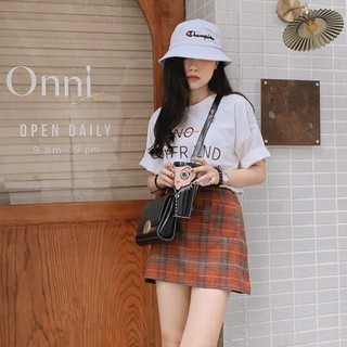 Set áo phông chân váy caro kẻ
