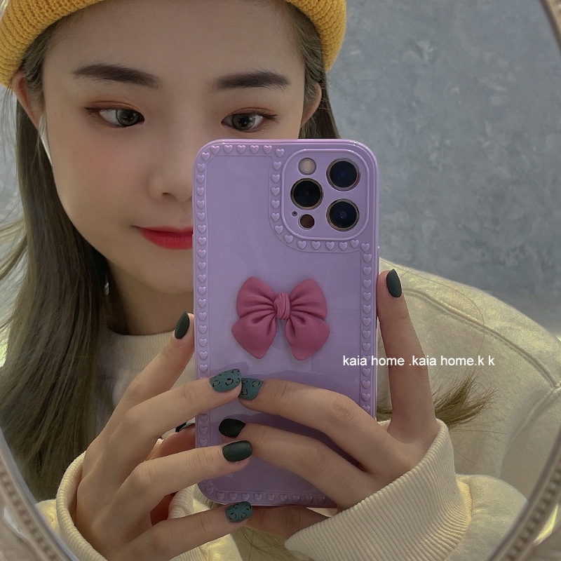 Ốp điện thoại trang trí nơ DIY cho thích hợp cho iPhone 11 12 Pro Max mini