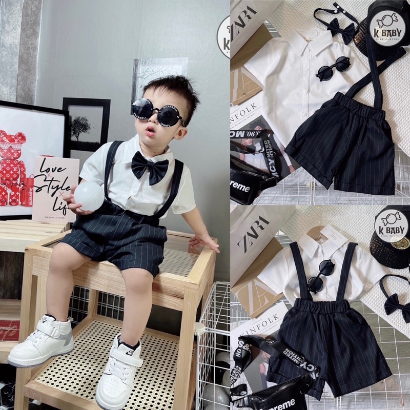 set somi quần yếm bé trai 10-24kg