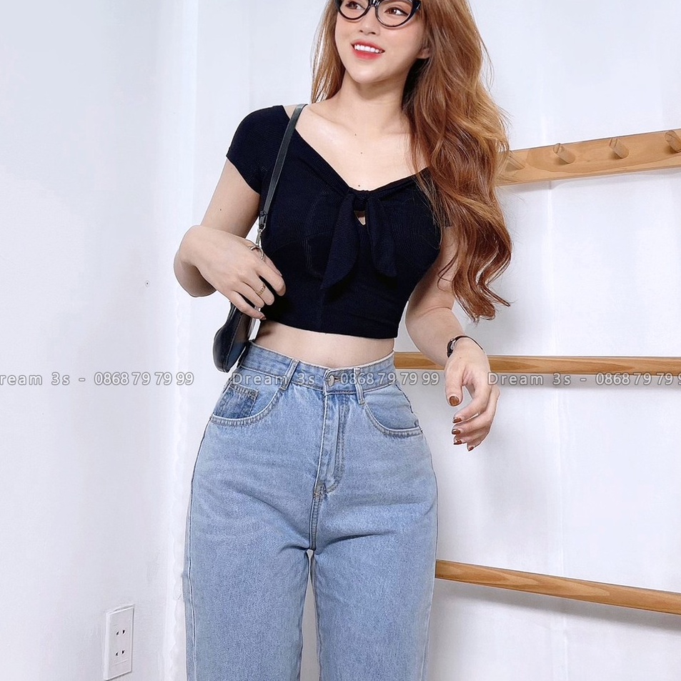 Quần Baggy Jeans Trơn Nữ, Quần Jean Nữ Dáng Baggy Hoạ Tiết Trơn Chất Jeans Cao Cấp Dr192