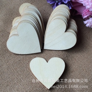 Gỗ hình trái tim 10*10cm/ trái tim gỗ mộc làm handmade