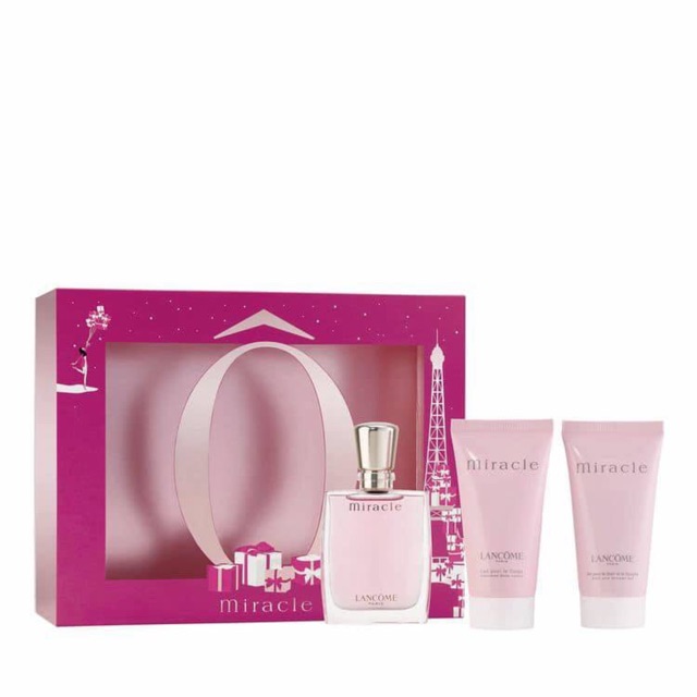 SET NƯỚC HOA + SỮA TẮM + DƯỠNG THỂ LANCÔME PARIS MIRACLE