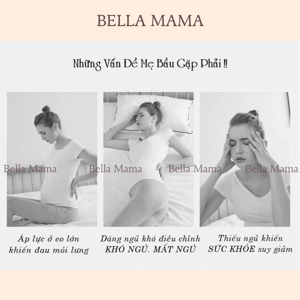 Gối Bầu Cánh Tiên Chính Hãng Bella Mama Nâng Đỡ Bụng Hỗ Trợ Giảm Đau Lưng Cho Mẹ Bầu Hàng Loại 1- Gb01