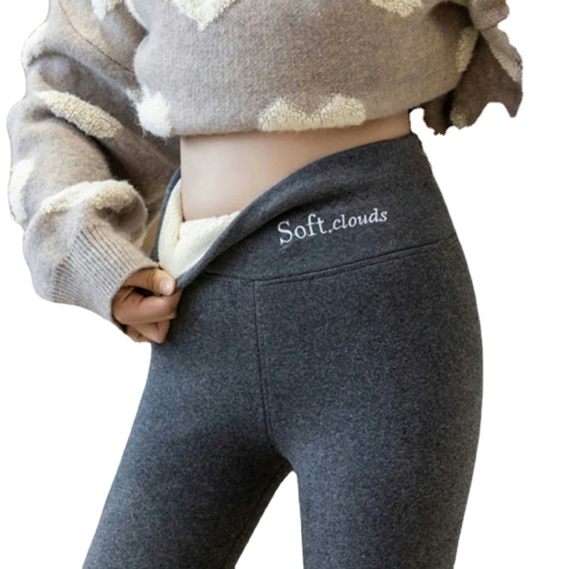 DUNEA Quần Nhung Dày Lưng Cao Thời Trang Cho Nữ