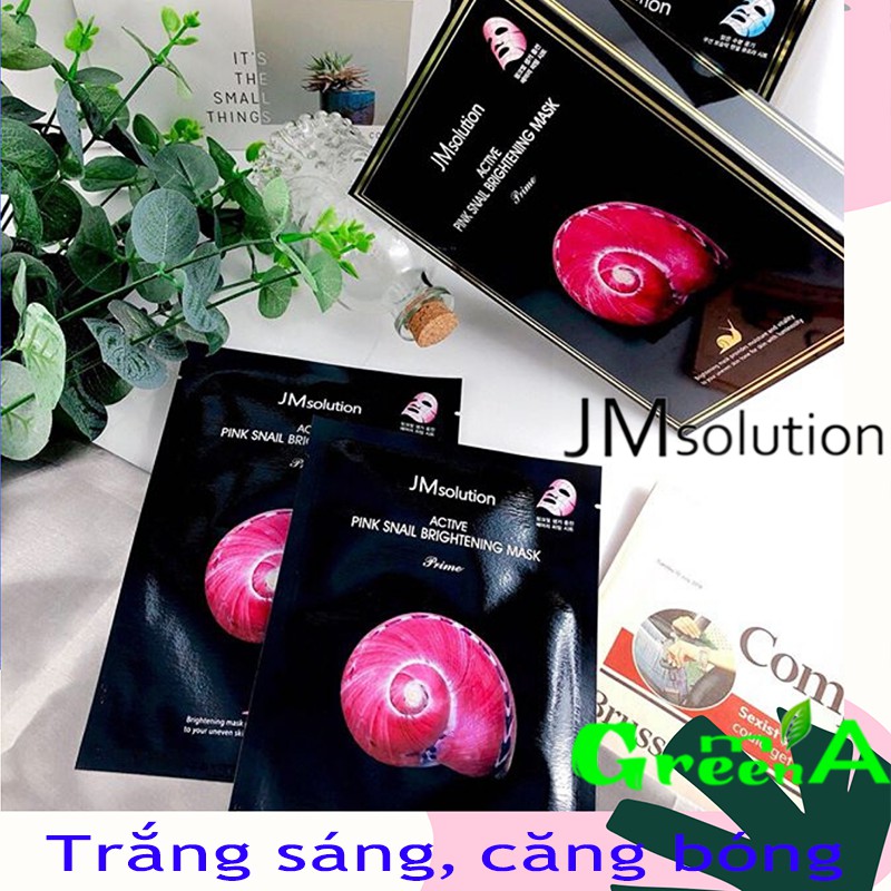 Mặt Nạ JMSOLUTION Ốc Sên Hồng [MIẾNG LẺ] Tăng Đàn Hồi Dưỡng Trắng JM solution Active Pink Snail Brightening Mask 30ml