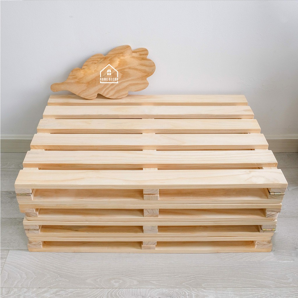 GIƯỜNG NGỦ PALLET Gấp Gọn / Gỗ thông nhập khẩu / Decor Homestay