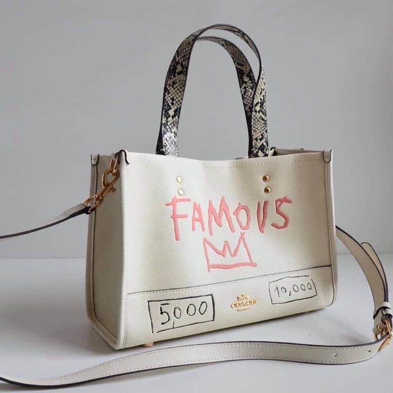 TNS-Túi tote form vuông hottrend vừa laptop field tote-trắng chữ famous độc đáo cá tính