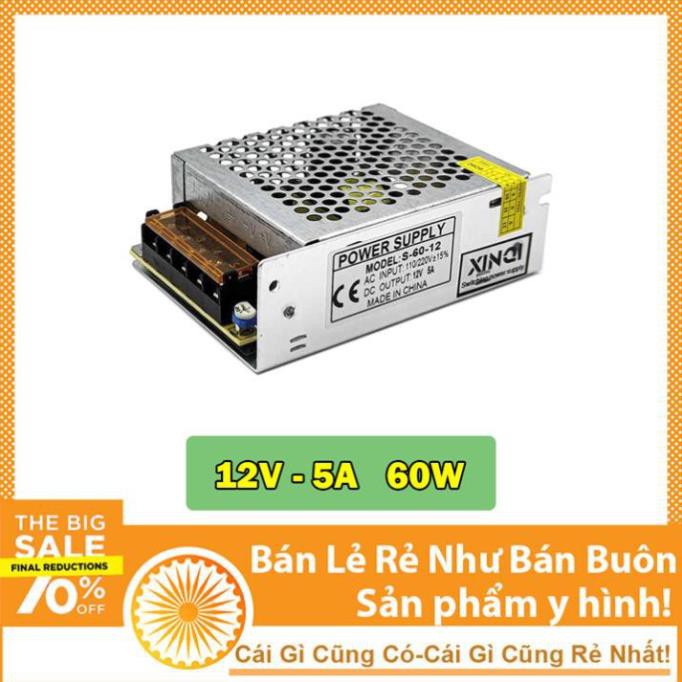 Nguồn Tổ Ong Trong Nhà 12V 5A Nhỏ - Công Suất Thực 60W