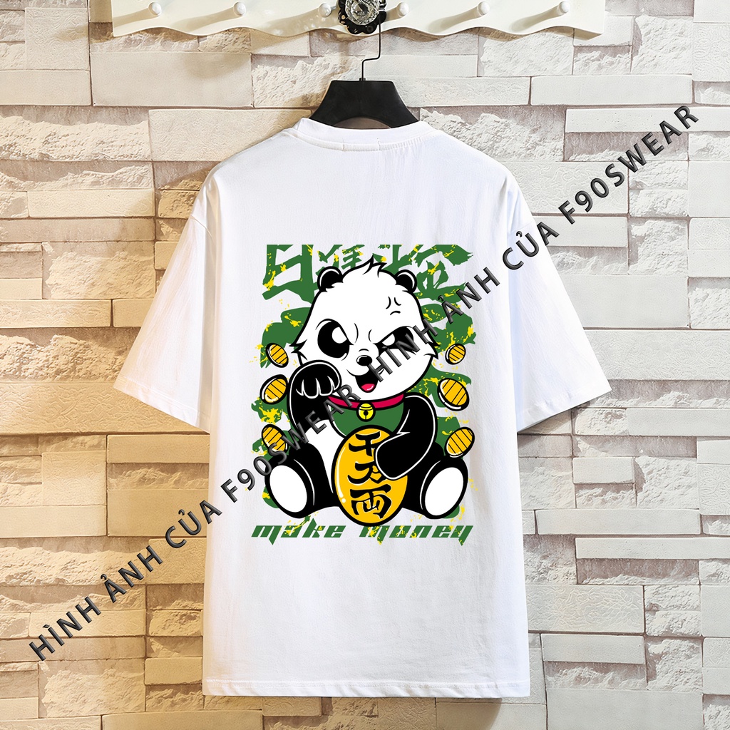 Áo phông nam nữ - Áo thun nam nữ unisex tay lỡ form rộng chất 100% COTTON thấm hút mồ hôi cực mát in gấu trúc #aothun