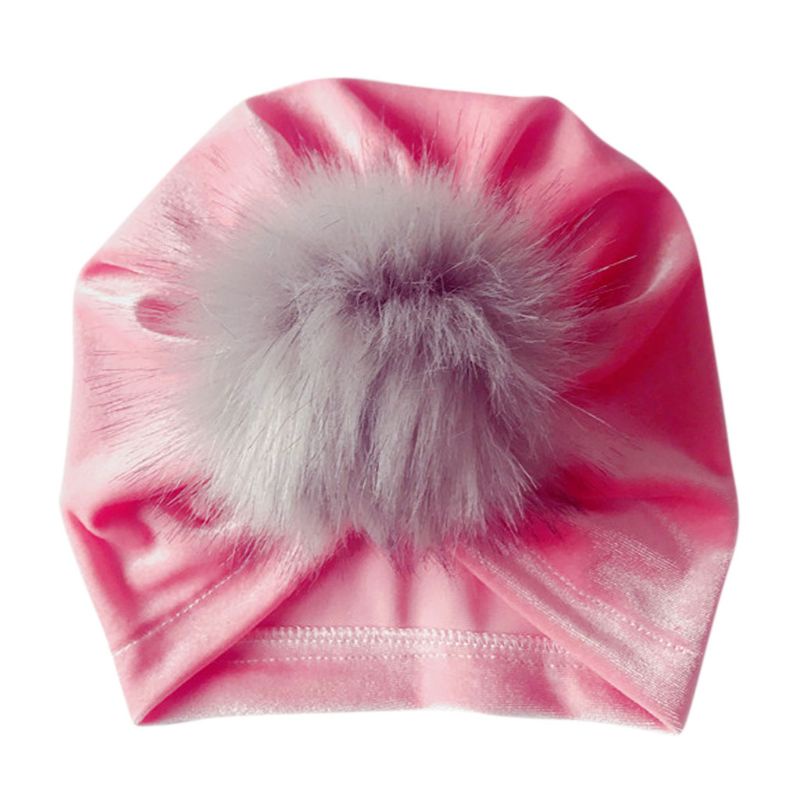 Inn Mũ Turban Bằng Vải Nhung Mềm Mịn Lấp Lánh Mùa Đông Cho Bé Gái Sơ Sinh