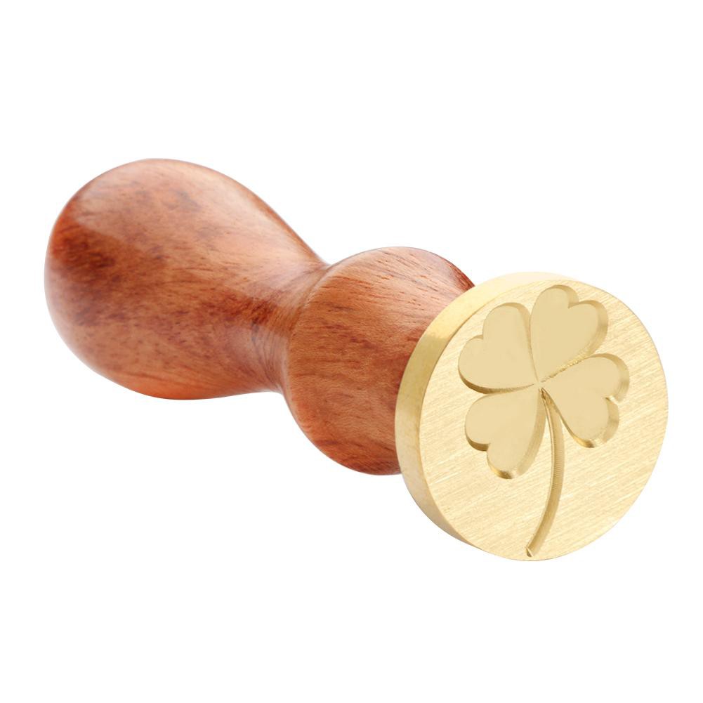 Con Dấu Cán Gỗ Họa Tiết Hoa Phong Cách Retro