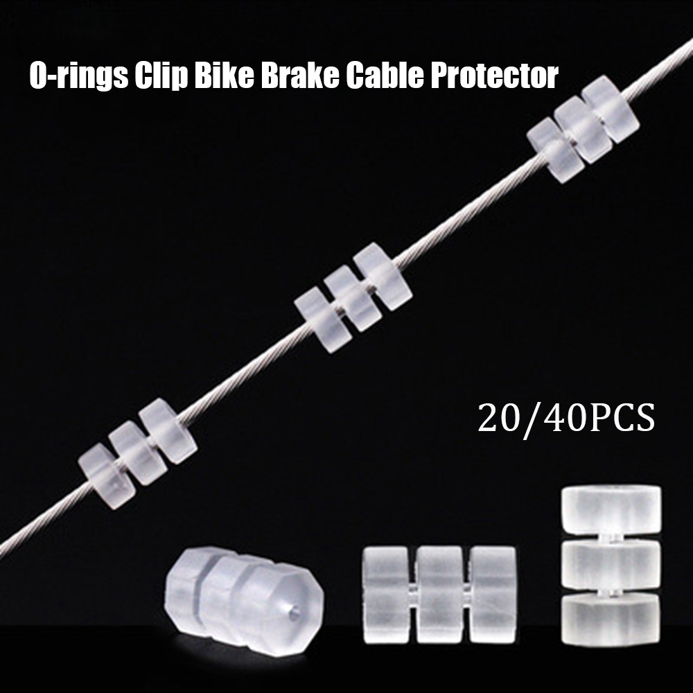 BEAUTY /20/40pcs High quality Bike Cable Protect Avoid Friction Bicycle Print Protector Shift/Brake Line Cover Transparent Outdoor Cycling Accessories High-grade Silicone Ring Hot Octagonal O-ring