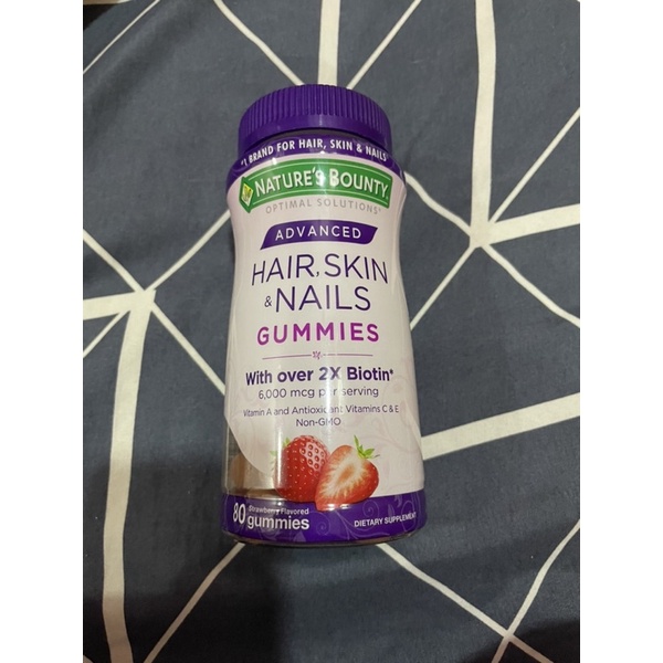 Kẹo dẻo dài tóc, móng và da gấp đôi Biotin- Hair, Skin & Nails Nature’s Bounty Gummies - 2X Biotin 6,000 mcg