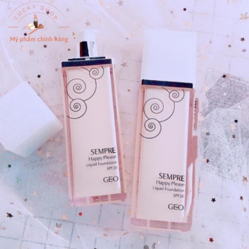 [ TẶNG MÚT TÁN KEM NỀN] Kem Nền Geo Sempre Happy & Please Liquid Foundation nâng tone trắng mịn da