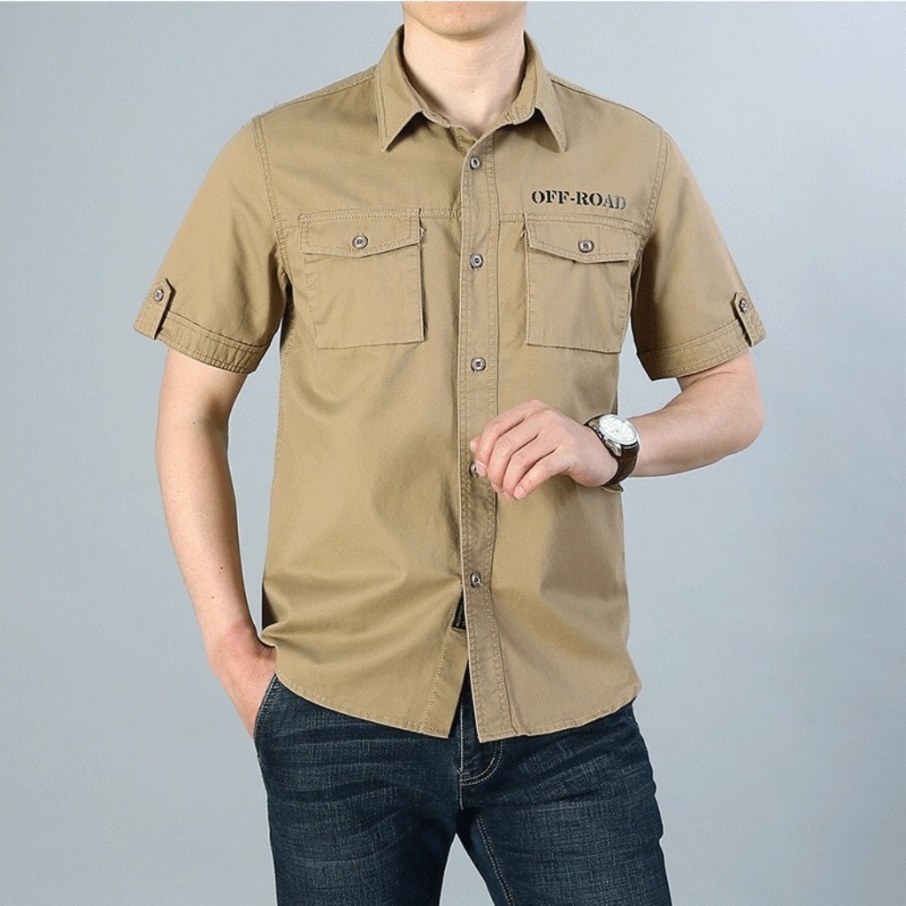 Áo Sơ Mi Nam Kaki Ngắn Tay OFF-ROAD Mã H474 💖FREESHIP💖 Thời Trang Nam Cao Cấp Phong Cách Trẻ Trung Lịch Lãm