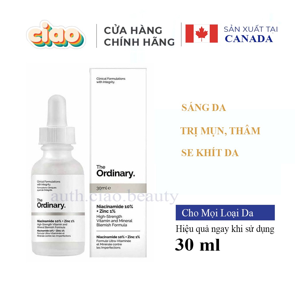 Tinh chất The Ordinary Niacinamide 10% + Zinc 1% / Ordinary