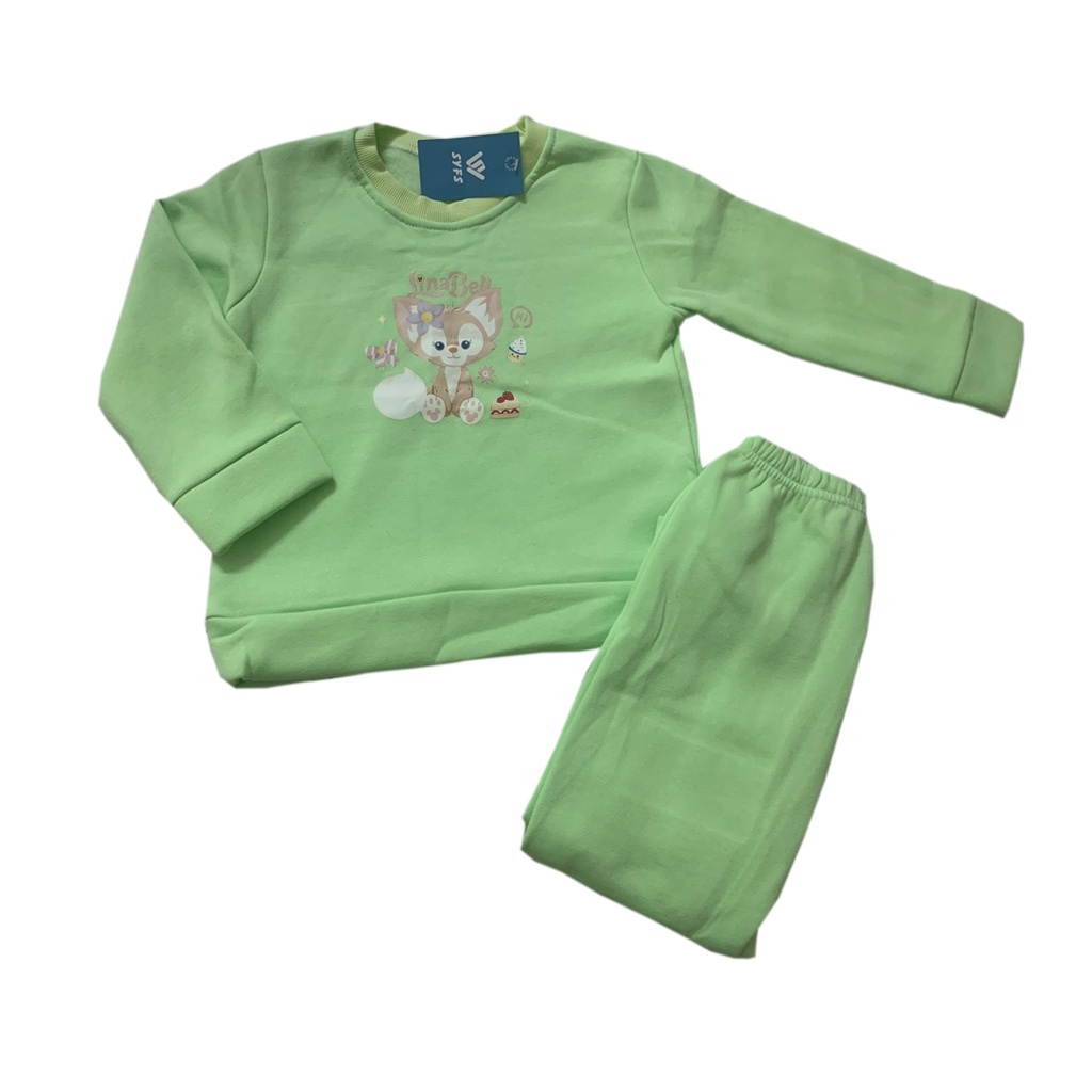 Đồ bộ nỉ lông trẻ em dài tay, bộ thu đông cho bé lót lông hàng xuất khẩu