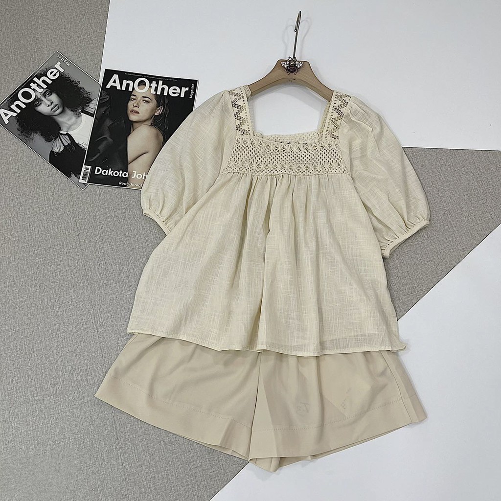 Set Ren Phối Be Hàn Mix Quần Tacta Cực Chất Bộ Ren Nữ Cap Cấp Full Size S M L | BigBuy360 - bigbuy360.vn