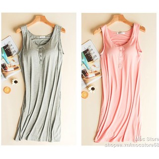 [Freeship] Váy thun ba lỗ có đệm ngực đủ size M-L-XL-XXL