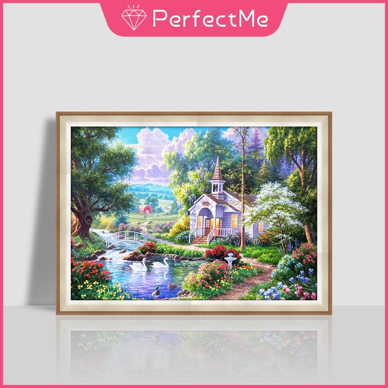 Mới Bộ Tranh Đính Đá 5D Tự Làm 40x30cm Hình Phong Cảnh Trang Trí Nhà Cửa