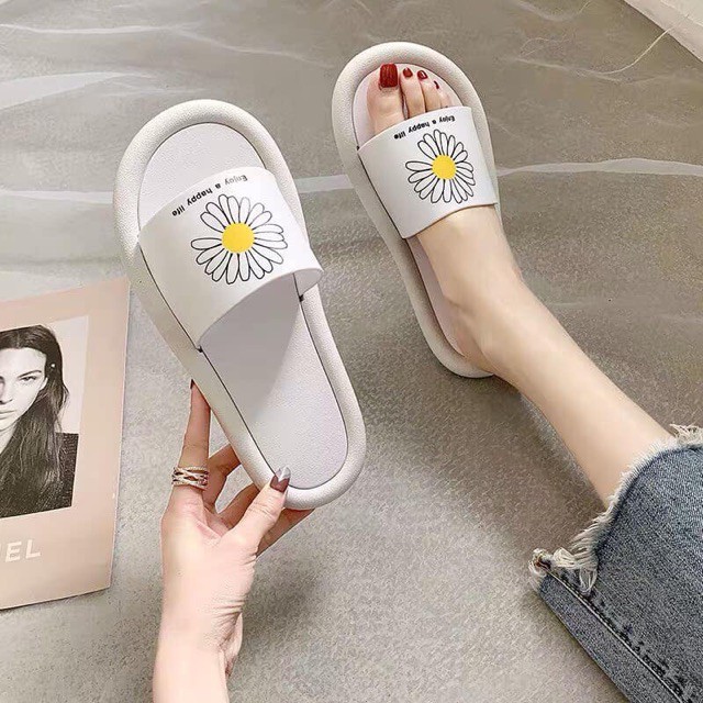 DÉP QUAI NGANG NỮ ⚡-FREE-SHIP-⚡ HOA CÚC XINH XẮN