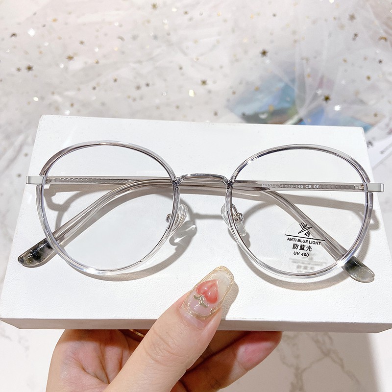 Mắt Kính Gọng Tròn Chống Ánh Sáng Xanh Thời Trang Cho Nam Nữjz2334