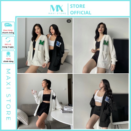 Áo Cardigan Len Mỏng Cho Nữ Phong Cách Ulzzang Phù Hợp Đi Đà Lạt, Dạo Biển Maxi.Store - Thêu logo M missout - Hàng nhập