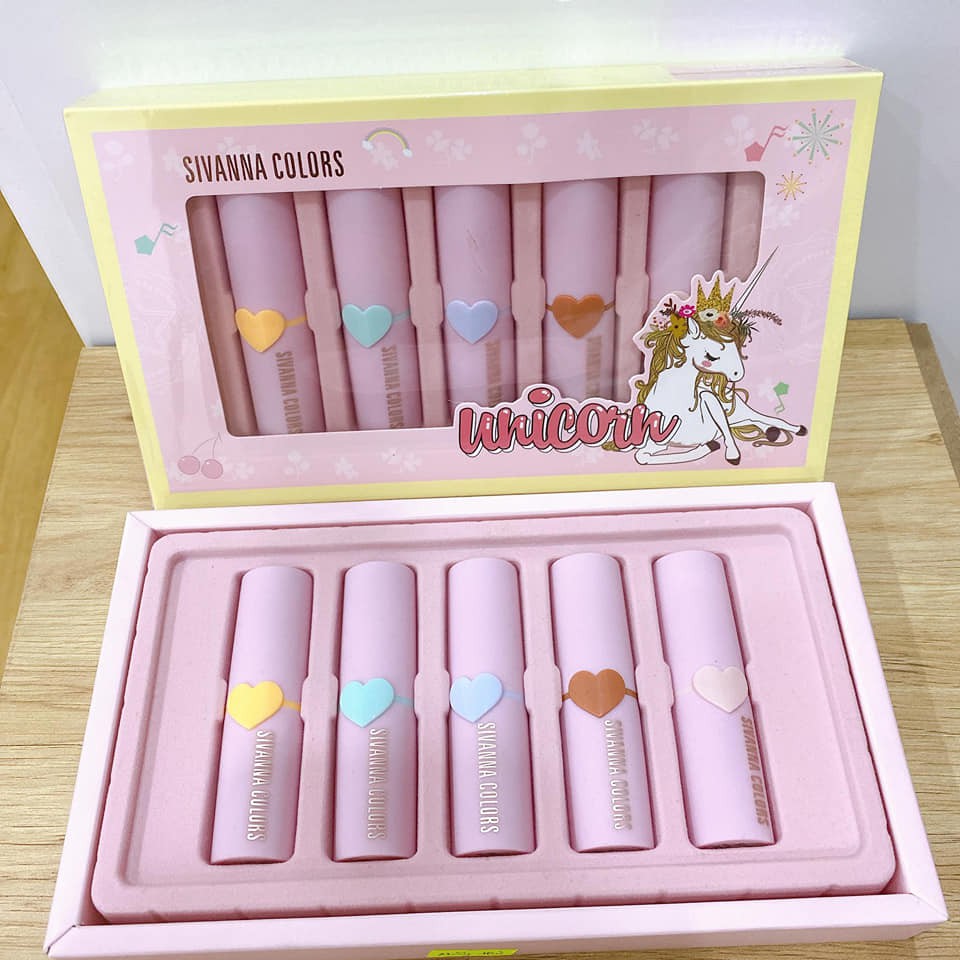 Set 5 thỏi son Sivanna Color Unicorn Chính Hãng