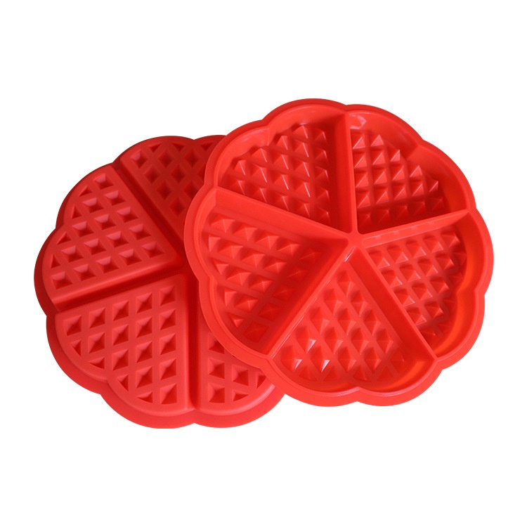 SG - Khuôn làm bánh kẹp, bánh ốc quế waffle bằng silicon chịu nhiệt chống dính hình trái tim