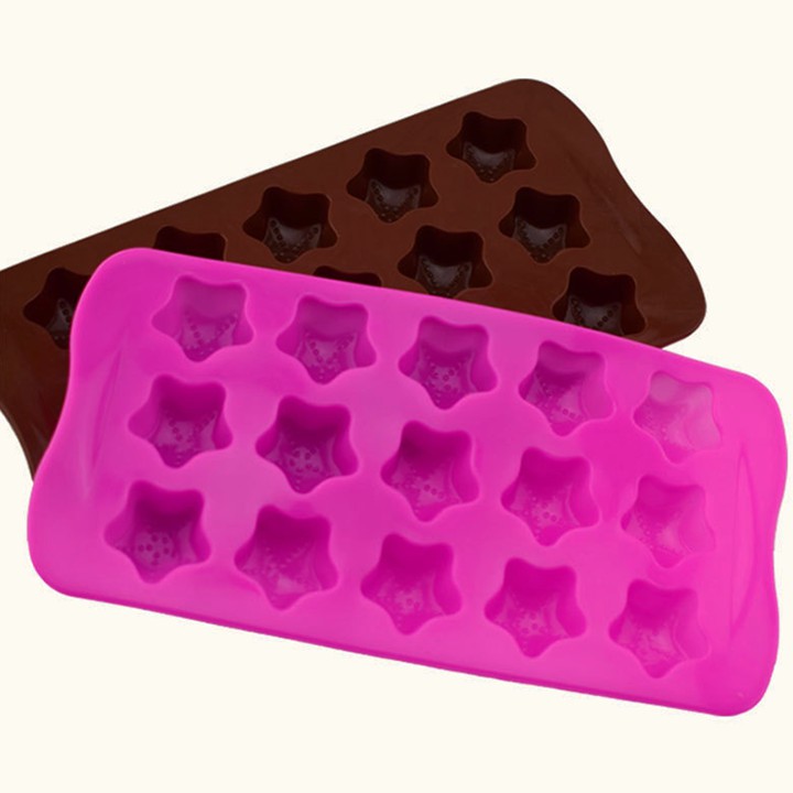 HCM - Khuôn silicon đổ socola hình ngôi sao, làm rau câu hay đá viên sáng tạo