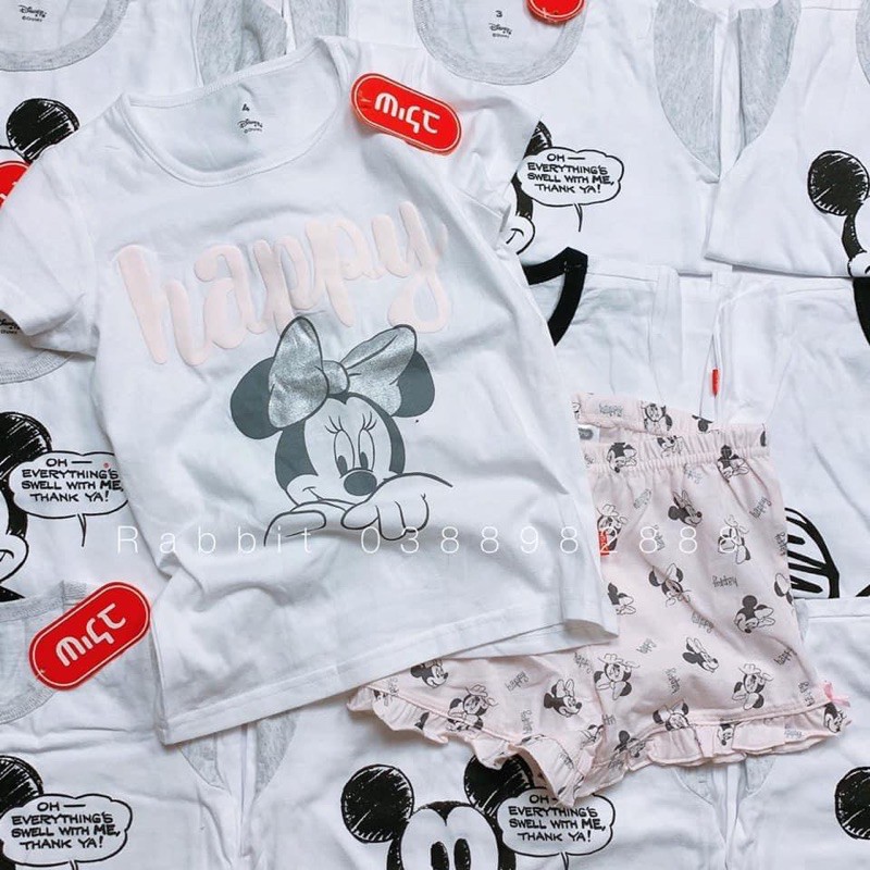 Set bộ cộc cotton Minnie bé gái