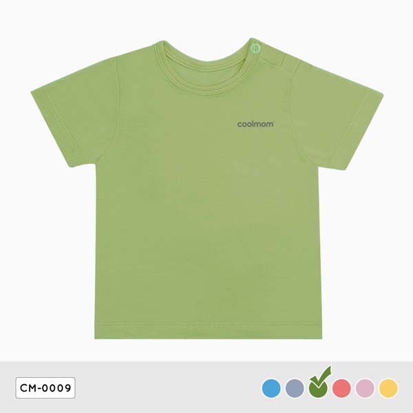 Áo cài vai tay ngắn Coolmom chất liệu sợi tre cao cấp màu xanh pickle size 6M / CM-0009-6M-XP