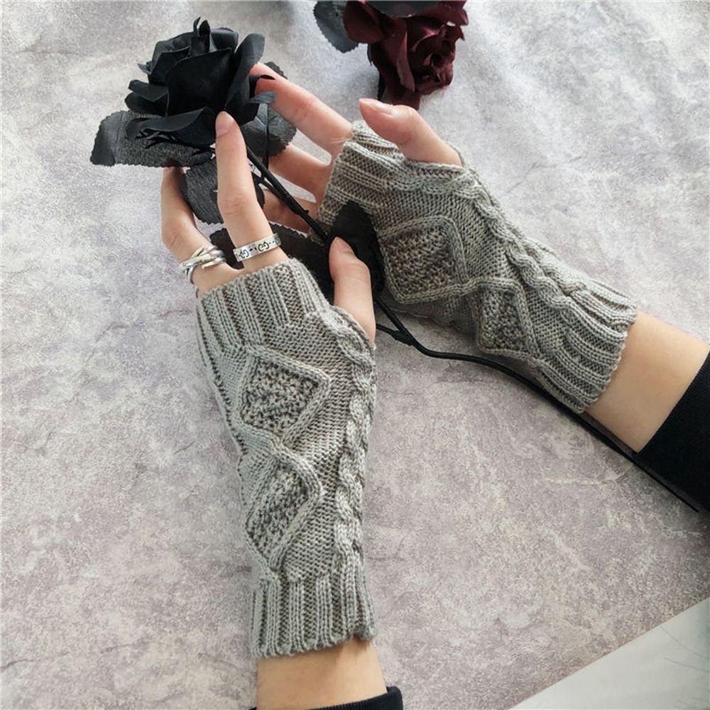 USNOW Găng Tay Len Hở Ngón Màu Sắc Đơn Giản Cho Nam