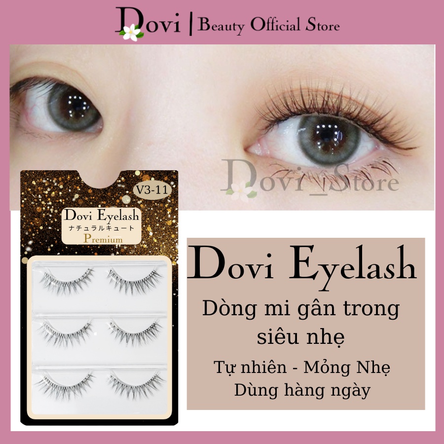 Mi giả gân trong Dovi Eyelash đẹp tự nhiên dùng hàng ngày sợi mềm mịn