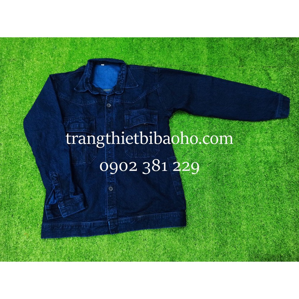 Quần áo jean điện lực vải cotton cao cấp túi hộp xanh đen - (size từ 45kg - 92kg)