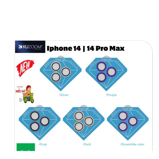 Bộ dán kính Kuzoom bảo vệ từng mắt camera cho iPhone 14, 14 Pro, 14 Plus, 14 Pro Max