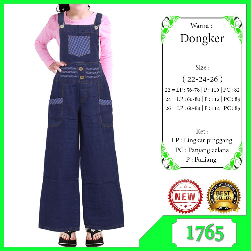 Quần Yếm Jean Dài Thiết Kế Xinh Xắn Dành Cho Bé 7-10 Tuổi